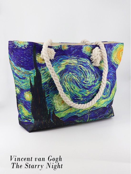Starry Night Oil Painting Shoulder Bag